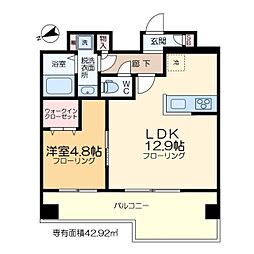 アルファコート綾瀬3 9階1LDKの間取り