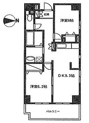 エスペランサ 2DKの間取図画像