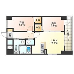 メゾンクラウン鷺洲 1SLDKの間取図画像
