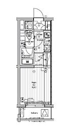 JR山手線 大崎駅 徒歩10分の賃貸マンション 2階1Kの間取り