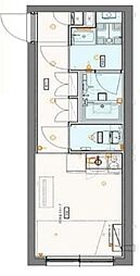 crostone大山 4階ワンルームの間取り