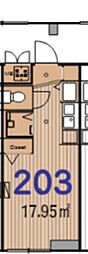 T2Pα ワンルームの間取図画像