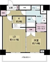 BelleFace尼崎 1LDKの間取図画像