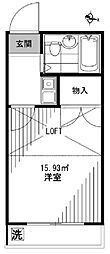 レオパレス武蔵浦和 1Kの間取図画像