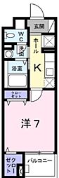 メゾンユウソウ 1Kの間取図画像