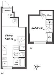 ペア新大久保 1階1DKの間取り