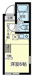 ユナイトANZENブラバス 2階ワンルームの間取り