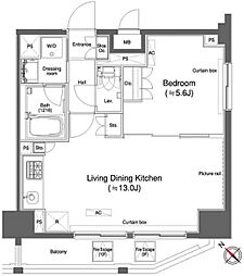 カスタリア大森2 10階1LDKの間取り