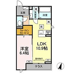D-ROOM松木 3階1LDKの間取り