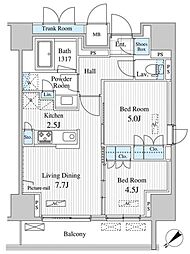 セリオ落合東中野 2LDKの間取図画像