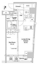 PROUDFLAT三越前 1LDKの間取図画像