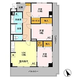 ロイヤルプレイス010 3LDKの間取図画像