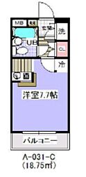 ローズマンションA31番館 ワンルームの間取図画像