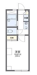 レオパレス田園1 1Kの間取図画像