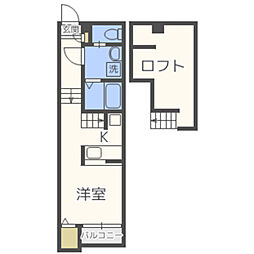 フィオリトゥーラ 1Kの間取図画像