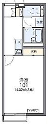 レオネクストノワール2 1Kの間取図画像