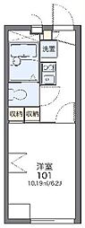 レオパレスエキノックスC 1Kの間取図画像