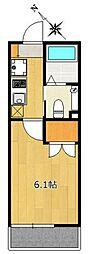 アザーレ・バモス新百合 1Kの間取図画像