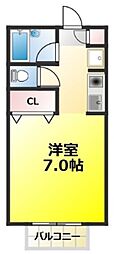 マツノキ30 ワンルームの間取図画像