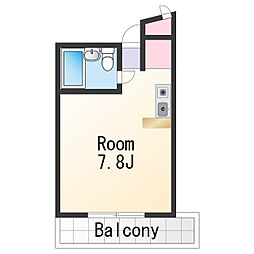 サンコープラザ南出島 2階ワンルームの間取り