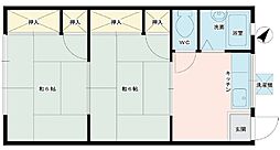 フローラル・カネコ 2Kの間取図画像