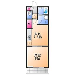 コモド二色 1DKの間取図画像