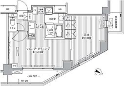 ヒューリックレジデンス茗荷谷 6階1LDKの間取り