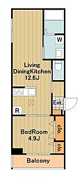 D-ROOM・M 1LDKの間取図画像