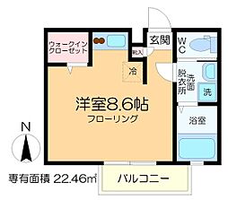 エルミタージュ 3階ワンルームの間取り
