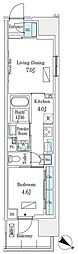 ロイヤルパークス有明 1LDKの間取図画像