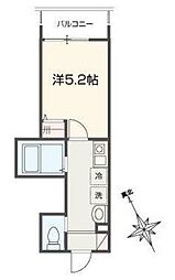 川口市赤井1丁目アパート 1Kの間取図画像
