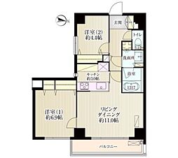 アリビオテラス芦花公園 3階1SLDKの間取り