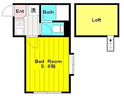 アザーレ生田 2階1Kの間取り