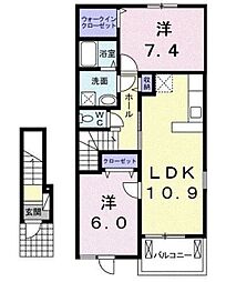 サンビーム4 2LDKの間取図画像