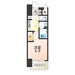 阪急京都本線 南方駅 徒歩3分の賃貸マンション 7階1Kの間取り