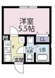 プレシャスウィル追浜 1階1Kの間取り