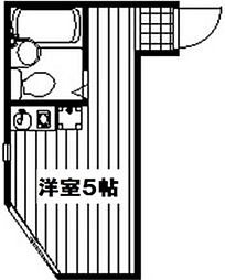 アーバンプレイス落合A 2階ワンルームの間取り