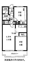 エミネンスあざみ野第2 2LDKの間取図画像