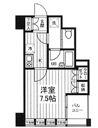 アムス馬喰町 6階1Kの間取り