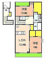 プレマヒルズ 2LDKの間取図画像