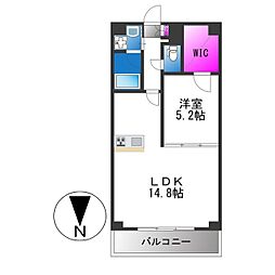 グランディール布施 1LDKの間取図画像