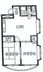 パークハイム片倉 3階2LDKの間取り