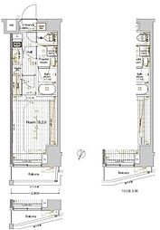 ブライズ雪谷大塚 2階1Kの間取り