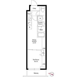 AZEST 志村三丁目II 2階1DKの間取り