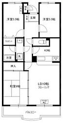 ドゥジェーム・ニイヤ 3階3LDKの間取り