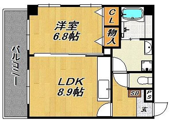 ドリームベル ｜福岡県福岡市西区小戸４丁目(賃貸マンション1LDK・4階・40.32㎡)の写真 その2