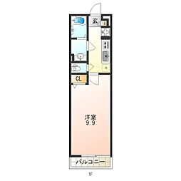 JR東西線 加島駅 徒歩3分の賃貸マンション 3階1Kの間取り