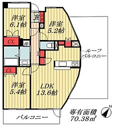 アポロハイツ 3LDKの間取図画像