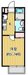 津田沼ヒルズ 1Kの間取図画像