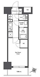 BPRレジデンス門前仲町 7階1Kの間取り